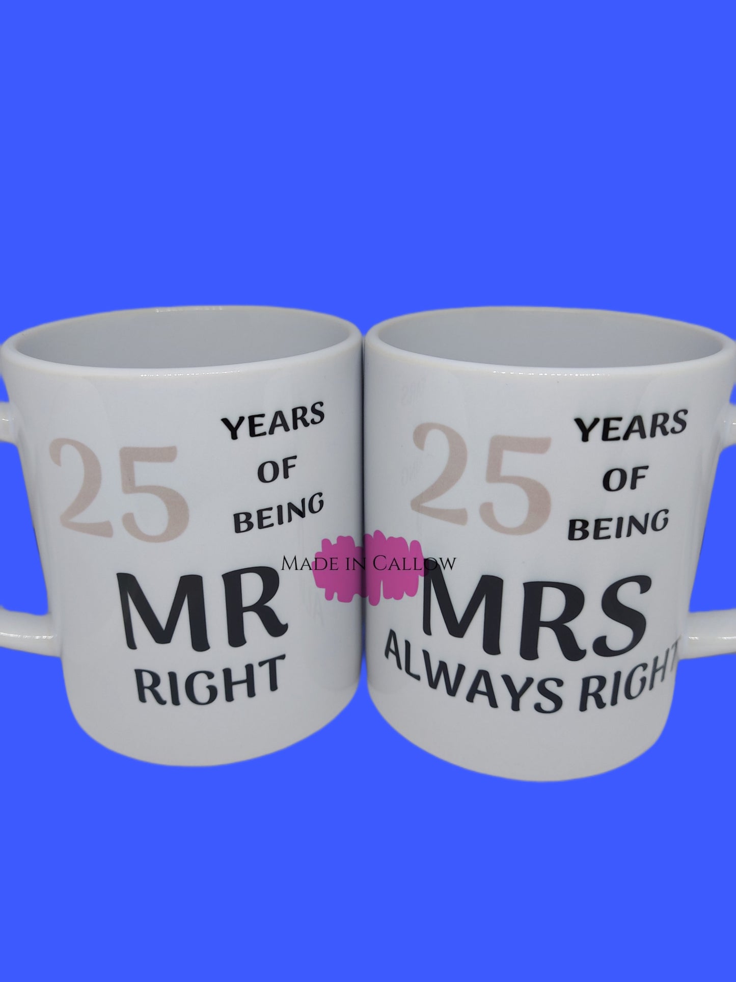 Silver wedding anniversary mugs